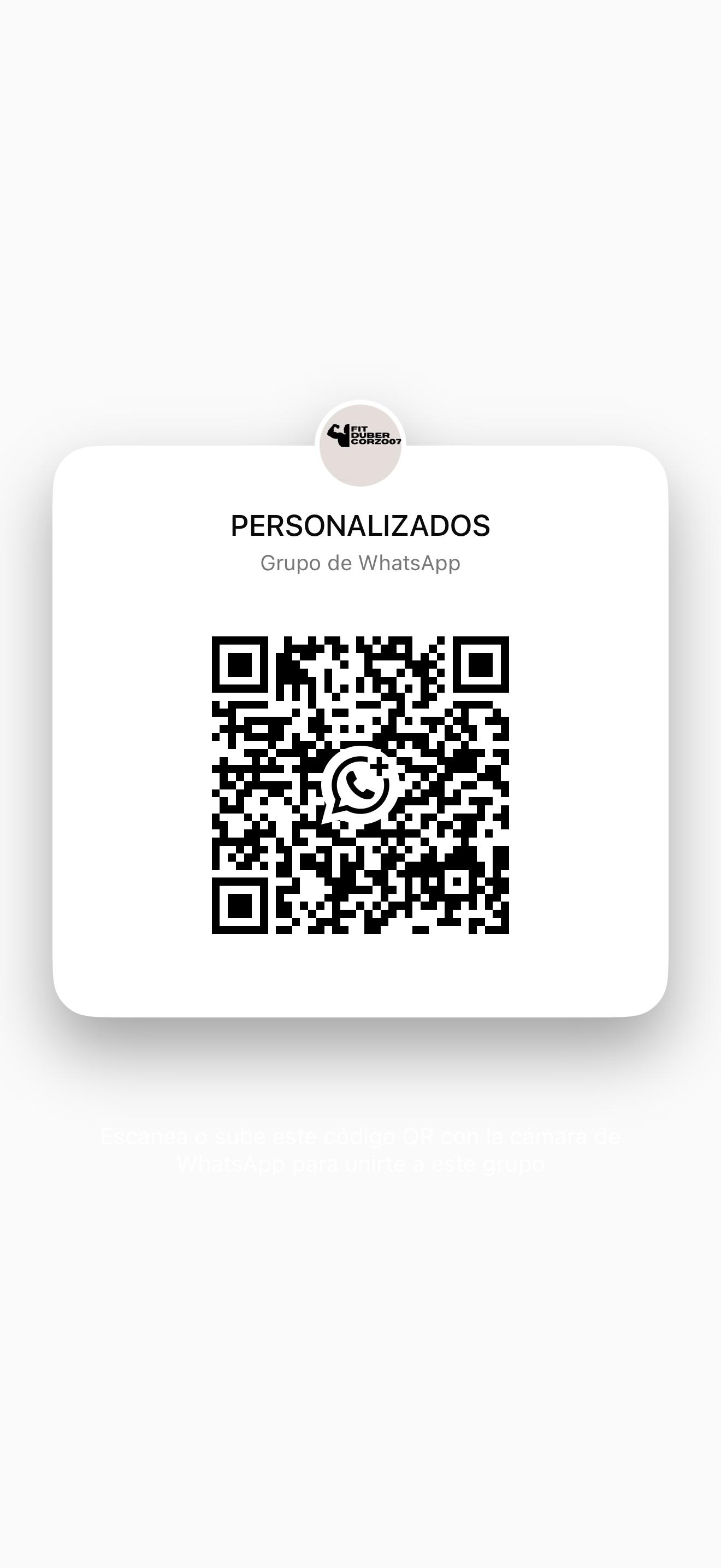 Código QR para unirse al grupo de WhatsApp Personalizados